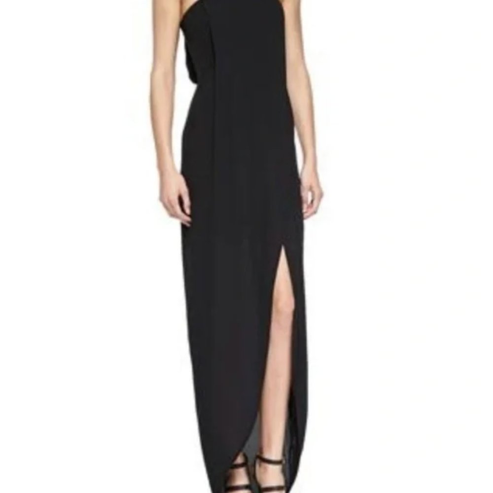 BCBG MAX AZRIA Dress BLACK strapless 90s